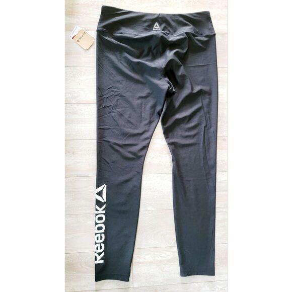 Reebok S Womens Quicktight Black Leggings Moist Wick Compression Pull On NWT - Picture 4 of 9